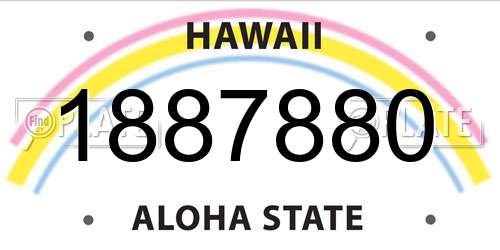1887880 Hawaii License Plate