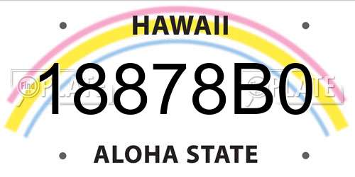 18878B0 Hawaii License Plate