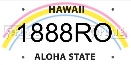 1888RO Hawaii License Plate