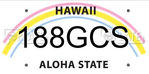 188GCS Hawaii License Plate
