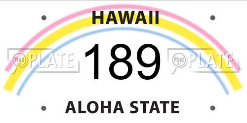 189 Hawaii License Plate