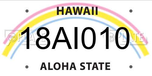 18AI010 Hawaii License Plate