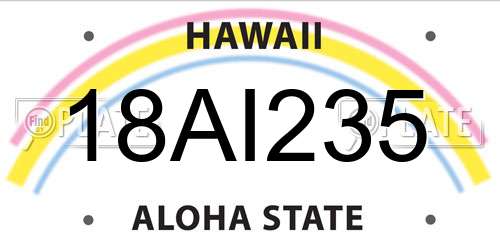 18AI235 Hawaii License Plate
