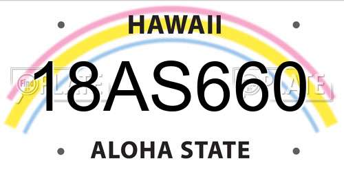 18AS660 Hawaii License Plate
