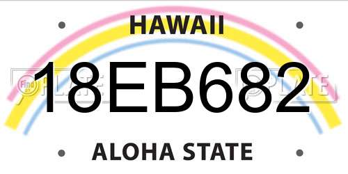 18EB682 Hawaii License Plate