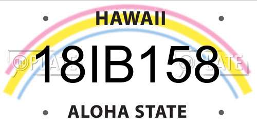 18IB158 Hawaii License Plate