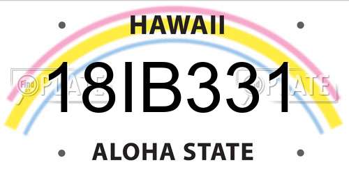 18IB331 Hawaii License Plate