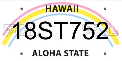18ST752 Hawaii License Plate
