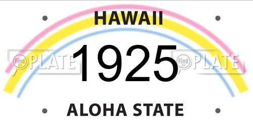 1925 Hawaii License Plate