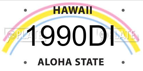 1990DI Hawaii License Plate