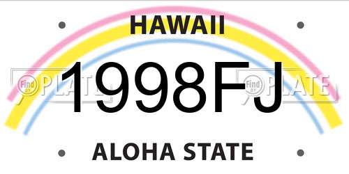 1998FJ Hawaii License Plate