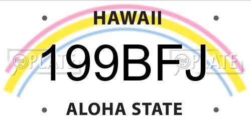 199BFJ Hawaii License Plate