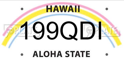 199QDI Hawaii License Plate