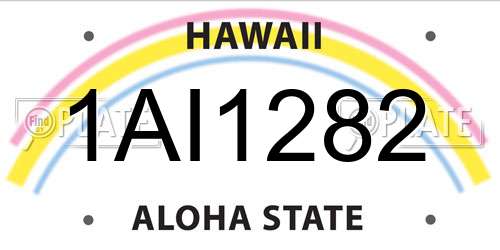 1AI1282 Hawaii License Plate