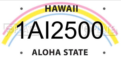 1AI2500 Hawaii License Plate