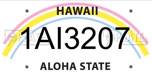 1AI3207 Hawaii License Plate