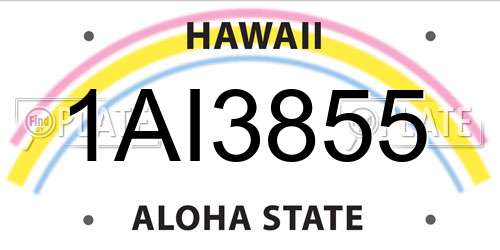 1AI3855 Hawaii License Plate
