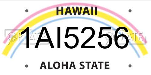 1AI5256 Hawaii License Plate