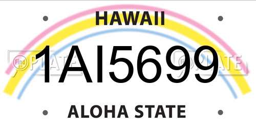 1AI5699 Hawaii License Plate