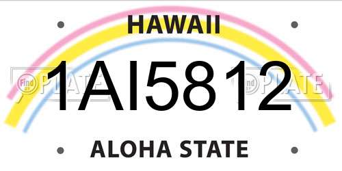 1AI5812 Hawaii License Plate