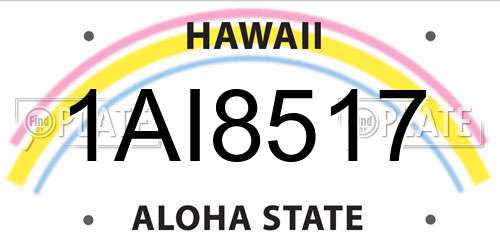 1AI8517 Hawaii License Plate