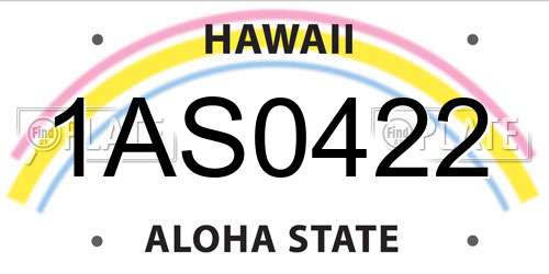 1AS0422 Hawaii License Plate