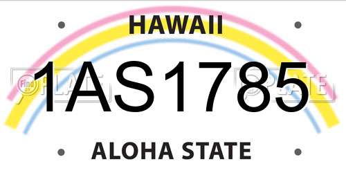 1AS1785 Hawaii License Plate