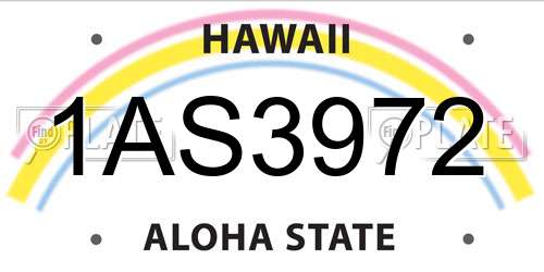 1AS3972 Hawaii License Plate