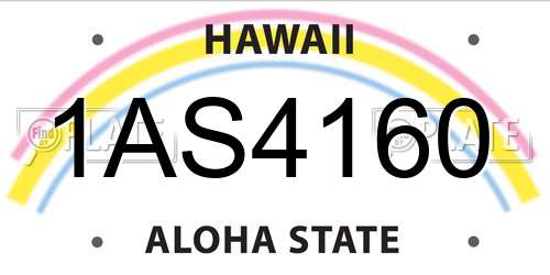 1AS4160 Hawaii License Plate