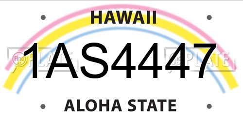 1AS4447 Hawaii License Plate