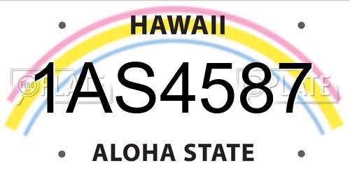 1AS4587 Hawaii License Plate