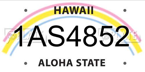 1AS4852 Hawaii License Plate