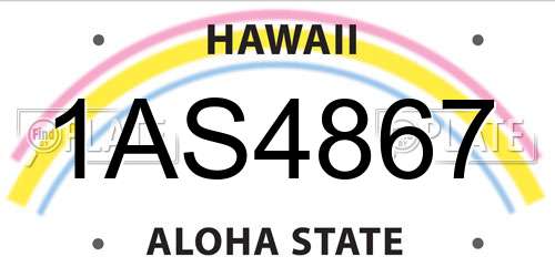 1AS4867 Hawaii License Plate