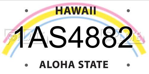 1AS4882 Hawaii License Plate