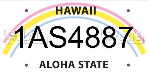 1AS4887 Hawaii License Plate