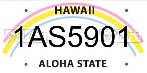 1AS5901 Hawaii License Plate
