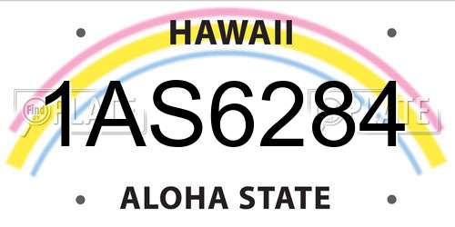 1AS6284 Hawaii License Plate