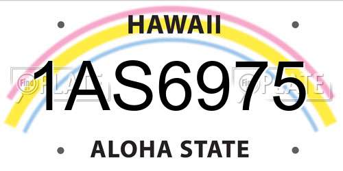 1AS6975 Hawaii License Plate