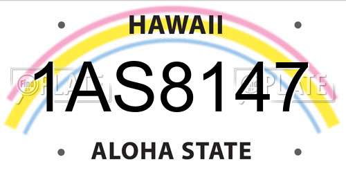 1AS8147 Hawaii License Plate