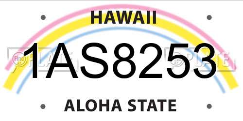1AS8253 Hawaii License Plate