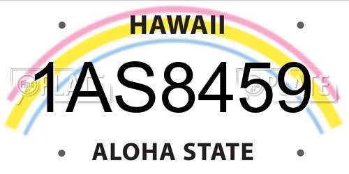 1AS8459 Hawaii License Plate