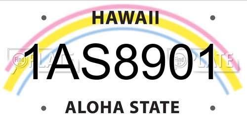 1AS8901 Hawaii License Plate