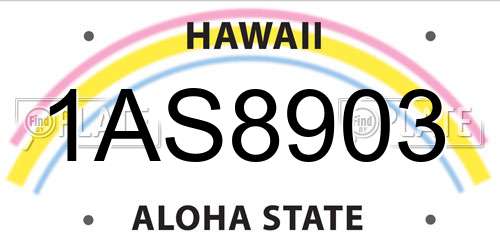 1AS8903 Hawaii License Plate