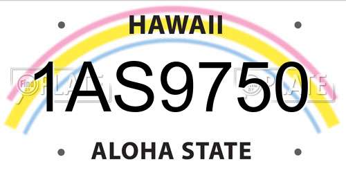 1AS9750 Hawaii License Plate
