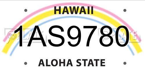 1AS9780 Hawaii License Plate