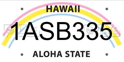 1ASB335 Hawaii License Plate