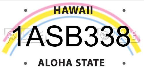 1ASB338 Hawaii License Plate