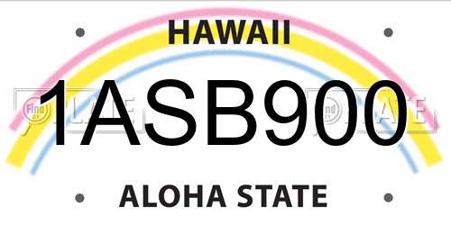1ASB900 Hawaii License Plate