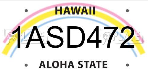 1ASD472 Hawaii License Plate