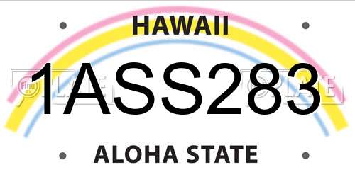1ASS283 Hawaii License Plate